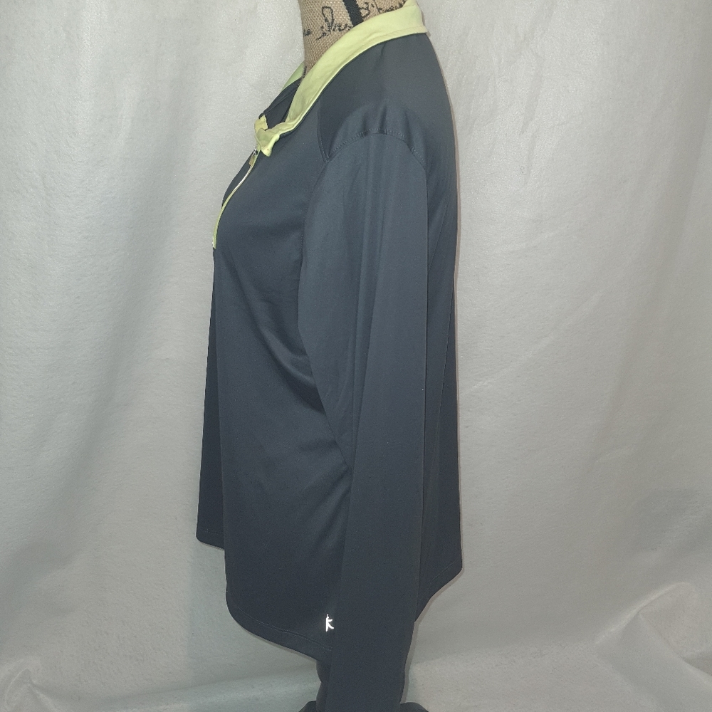 Danskin Womens Gray Neon Lime Green Track Jacket XXL - Picture 2 of 10